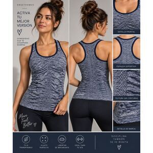 Sweet Romeo Active S/M Navy Seamless Racerback Workout Tank Top NWT